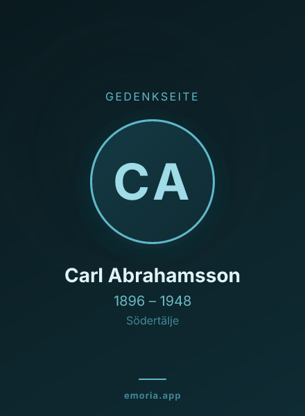 Gedenkportrait von Carl Abrahamsson