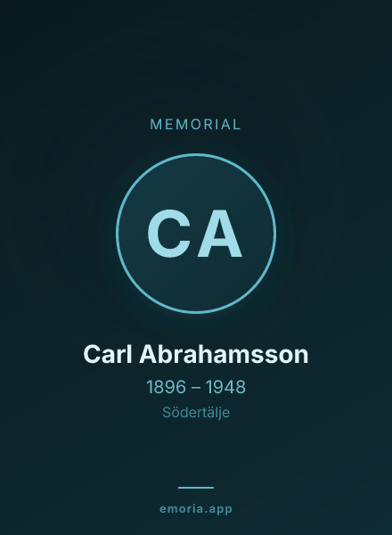 Memorial portrait of Carl Abrahamsson