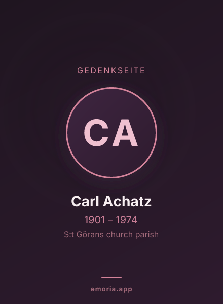 Gedenkportrait von Carl Achatz