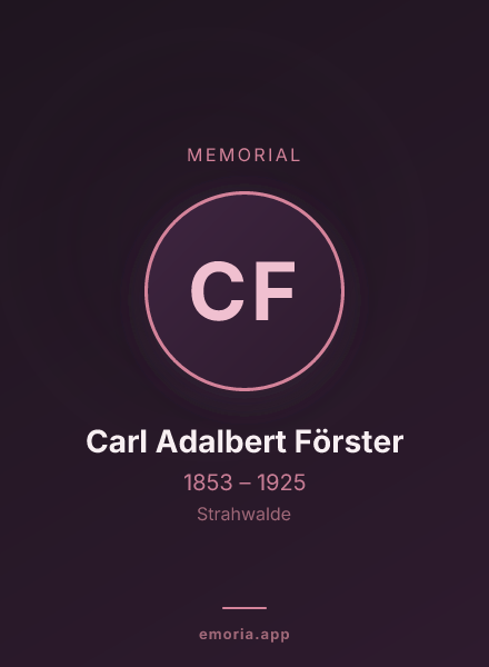 Memorial portrait of Carl Adalbert Förster