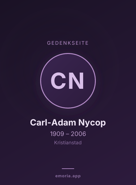 Gedenkportrait von Carl-Adam Nycop
