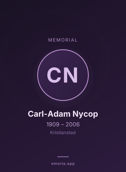 Memorial portrait of Carl-Adam Nycop