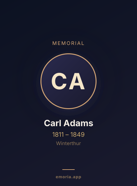 Memorial portrait of Carl Adams