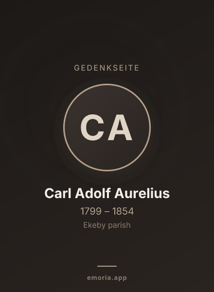 Gedenkportrait von Carl Adolf Aurelius