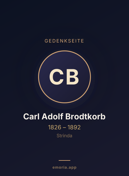 Gedenkportrait von Carl Adolf Brodtkorb