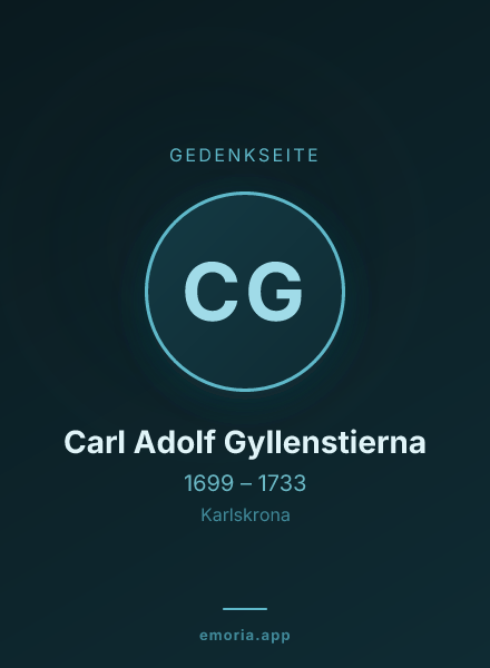Gedenkportrait von Carl Adolf Gyllenstierna