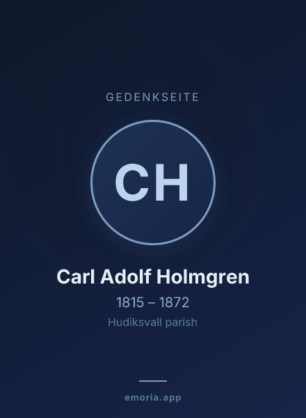 Gedenkportrait von Carl Adolf Holmgren