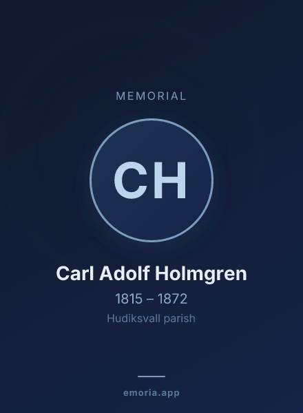 Memorial portrait of Carl Adolf Holmgren