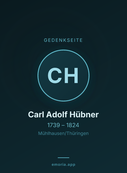 Gedenkportrait von Carl Adolf Hübner