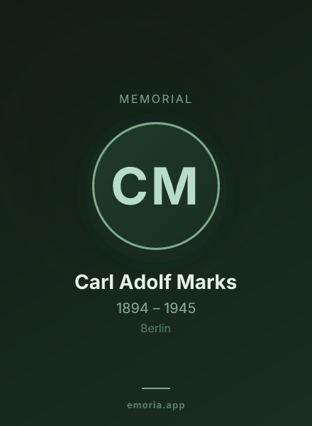 Memorial portrait of Carl Adolf Marks
