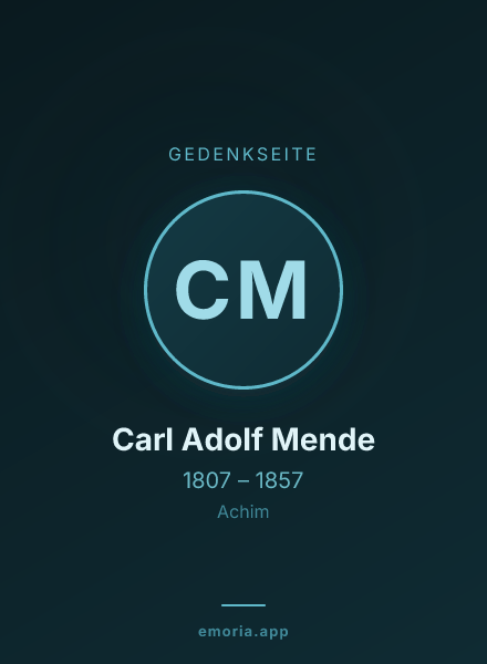 Gedenkportrait von Carl Adolf Mende