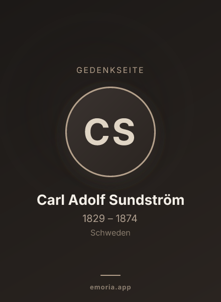 Gedenkportrait von Carl Adolf Sundström