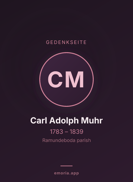 Gedenkportrait von Carl Adolph Muhr