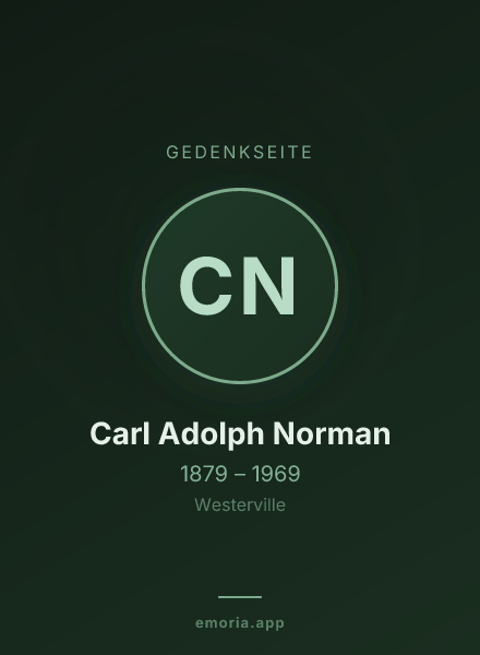 Gedenkportrait von Carl Adolph Norman