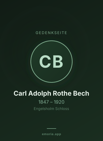 Gedenkportrait von Carl Adolph Rothe Bech