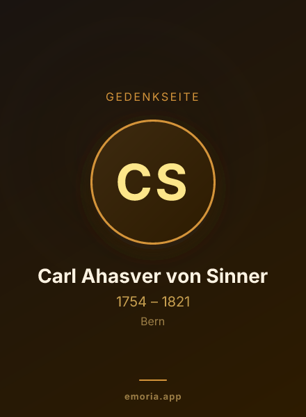 Gedenkportrait von Carl Ahasver von Sinner