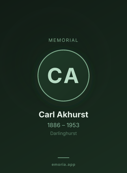 Memorial portrait of Carl Akhurst