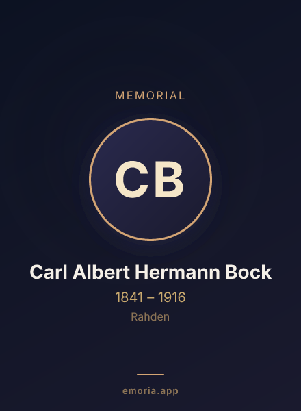 Memorial portrait of Carl Albert Hermann Bock