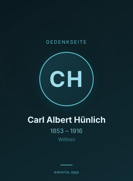 Gedenkportrait von Carl Albert Hünlich