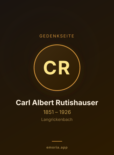 Gedenkportrait von Carl Albert Rutishauser