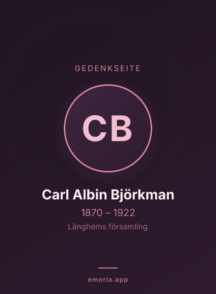 Gedenkportrait von Carl Albin Björkman