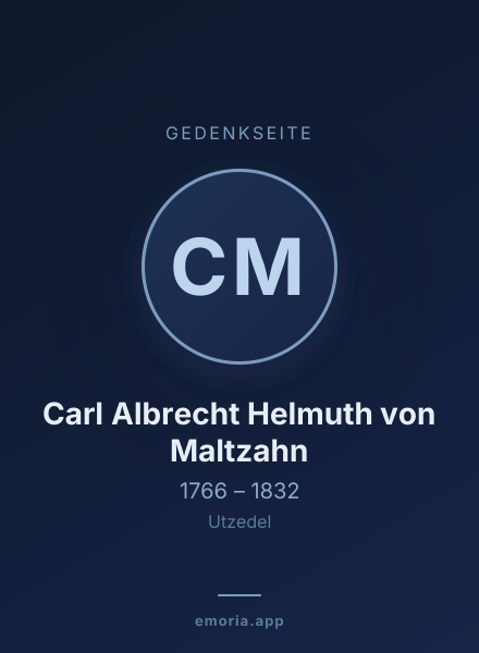 Gedenkportrait von Carl Albrecht Helmuth von Maltzahn
