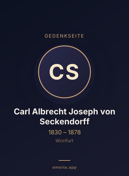 Gedenkportrait von Carl Albrecht Joseph von Seckendorff