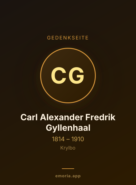 Gedenkportrait von Carl Alexander Fredrik Gyllenhaal