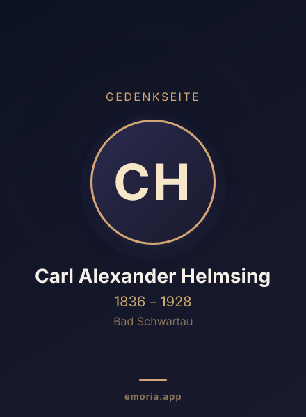 Gedenkportrait von Carl Alexander Helmsing