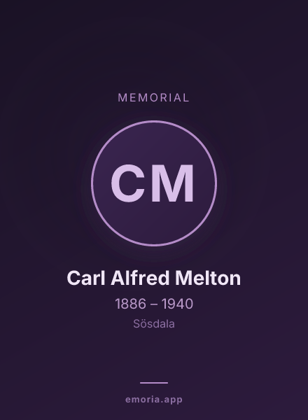 Memorial portrait of Carl Alfred Melton