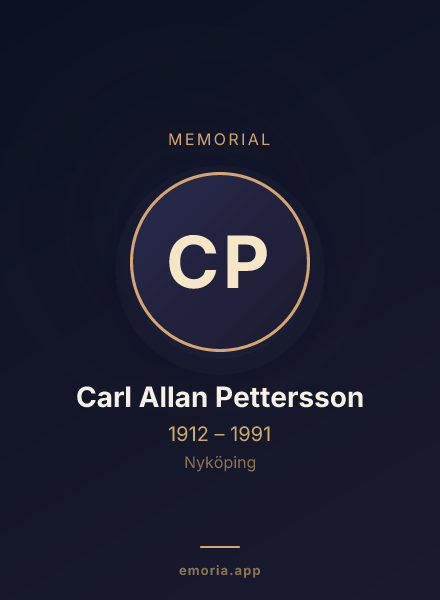 Memorial portrait of Carl Allan Pettersson