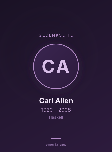 Gedenkportrait von Carl Allen