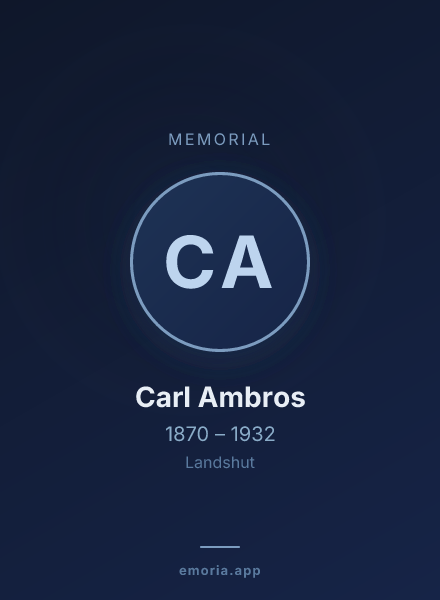 Memorial portrait of Carl Ambros
