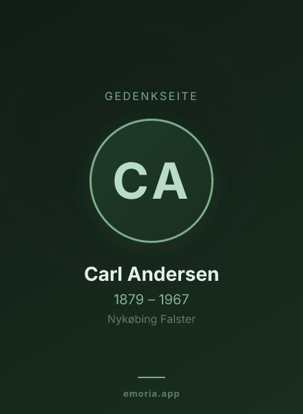 Gedenkportrait von Carl Andersen