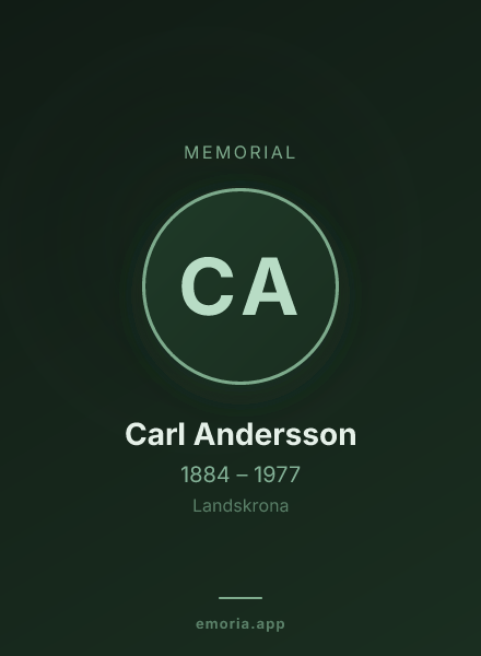 Memorial portrait of Carl Andersson