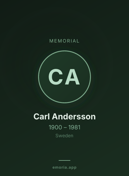 Memorial portrait of Carl Andersson