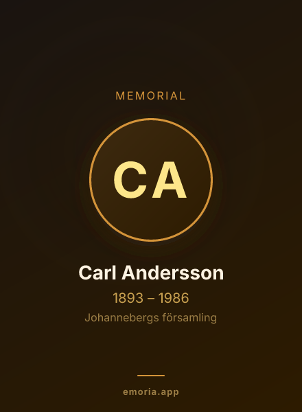 Memorial portrait of Carl Andersson