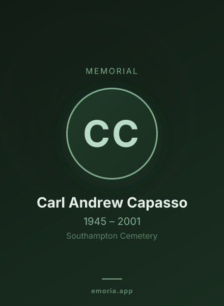Memorial portrait of Carl Andrew Capasso