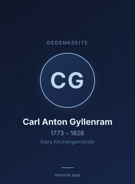 Gedenkportrait von Carl Anton Gyllenram