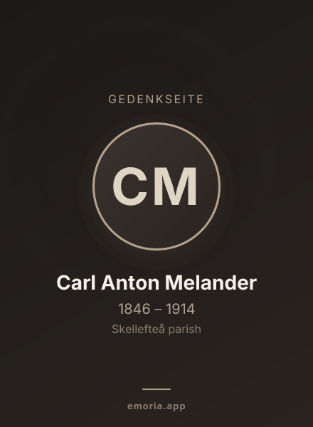 Gedenkportrait von Carl Anton Melander