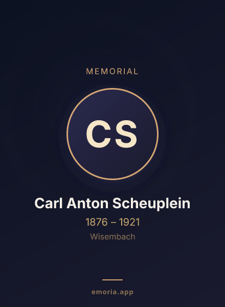 Memorial portrait of Carl Anton Scheuplein