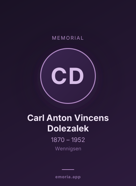 Memorial portrait of Carl Anton Vincens Dolezalek