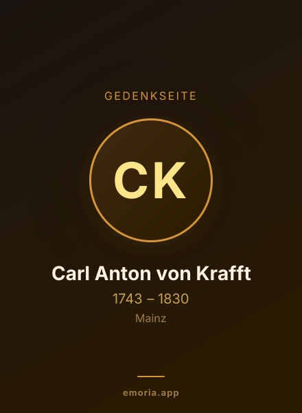 Gedenkportrait von Carl Anton von Krafft