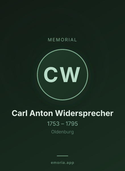 Memorial portrait of Carl Anton Widersprecher