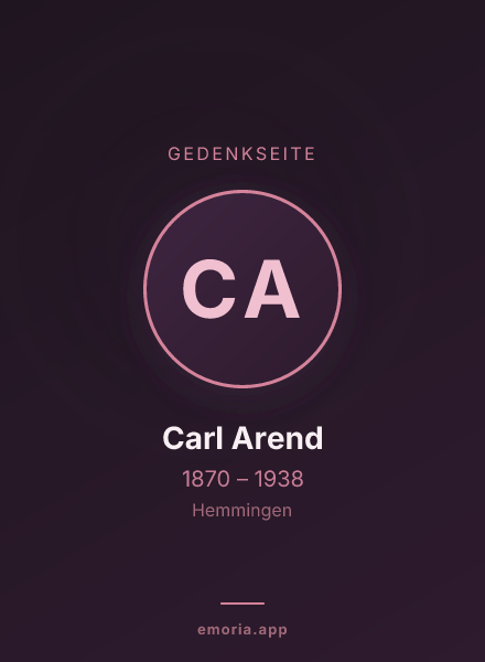 Gedenkportrait von Carl Arend