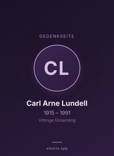 Gedenkportrait von Carl Arne Lundell