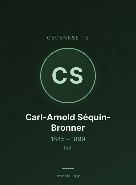 Gedenkportrait von Carl-Arnold Séquin-Bronner