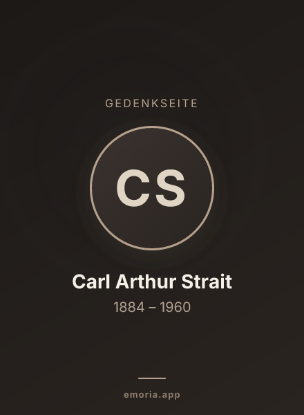Gedenkportrait von Carl Arthur Strait