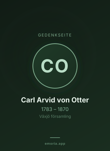 Gedenkportrait von Carl Arvid von Otter