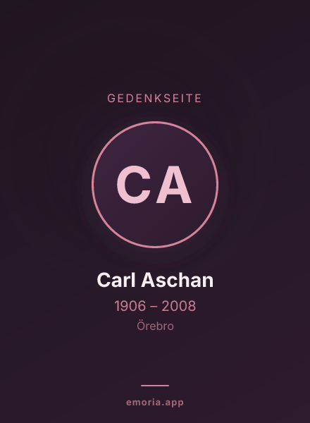 Gedenkportrait von Carl Aschan